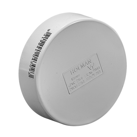 Holman 65mm PVC DWV Push-On Cap, Underground Rated, Grey