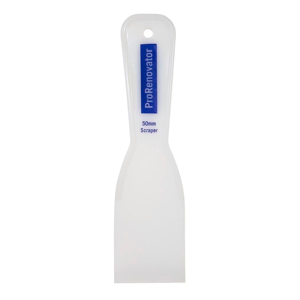 Pro Renovator 50mm Plastic Flat Blade Scraper for Paint Removal & Putty