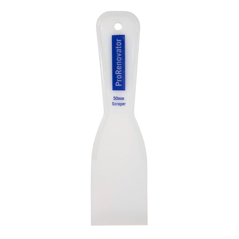 Pro Renovator 50mm Plastic Flat Blade Scraper for Paint Removal & Putty