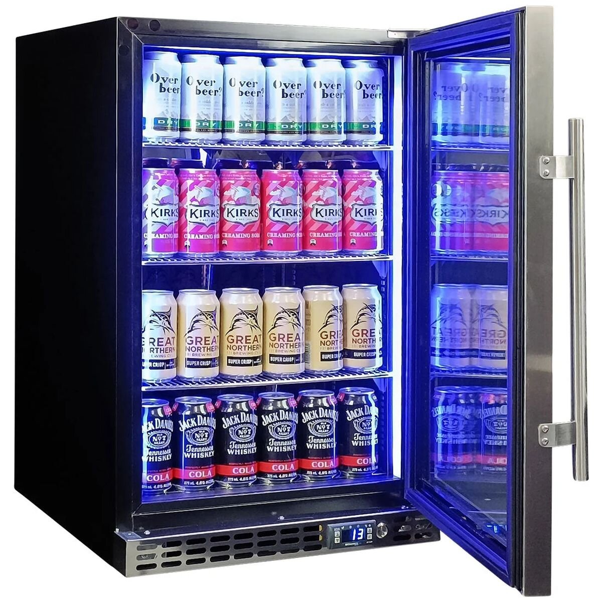 Schmick 105L Under Bench Bar Fridge - Stainless Steel, Lockable Reversible Door, Quiet 43dB - SK116SD