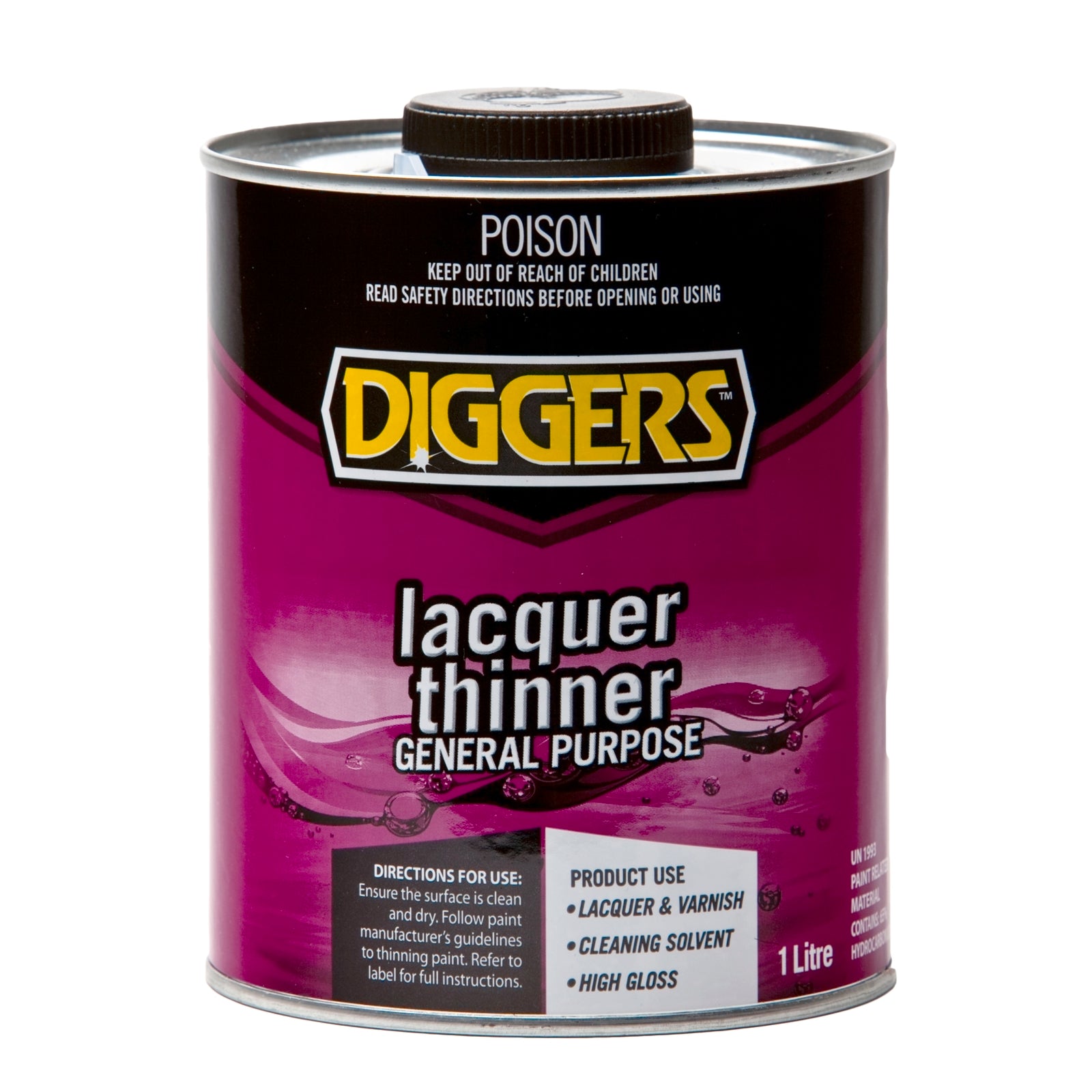 Diggers General Purpose Lacquer Thinner 1L Low VOC