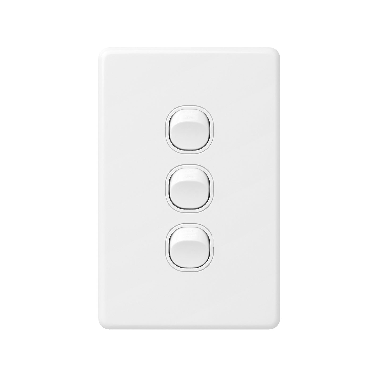 DETA X6 Triple Vertical Switch 3 Gang White Polycarbonate 10A 240V