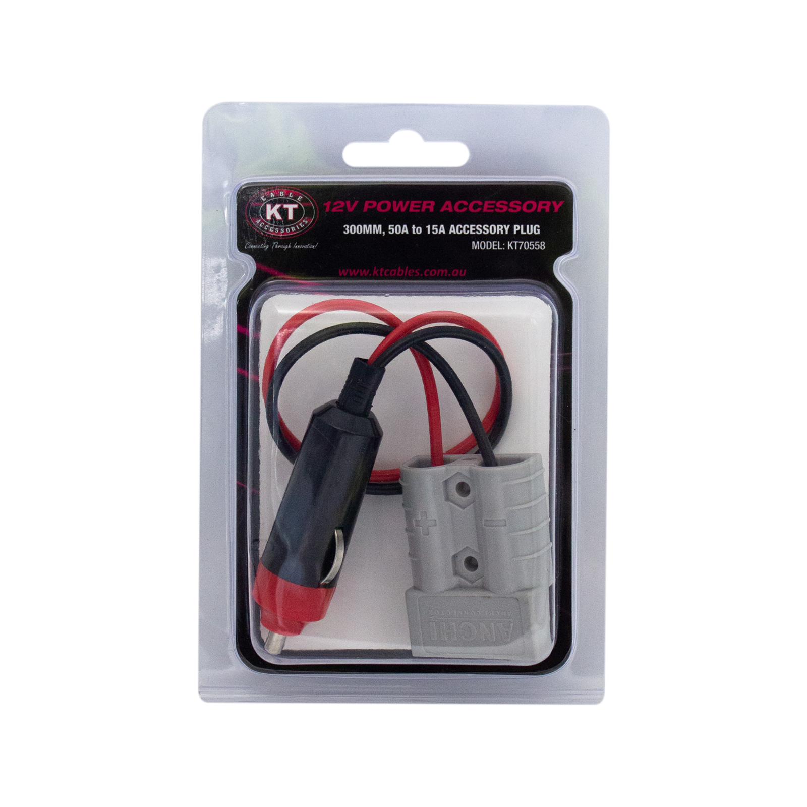 KT Solar HD Connector 50A to 15A Accessory Plug 300mm Grey KT70558