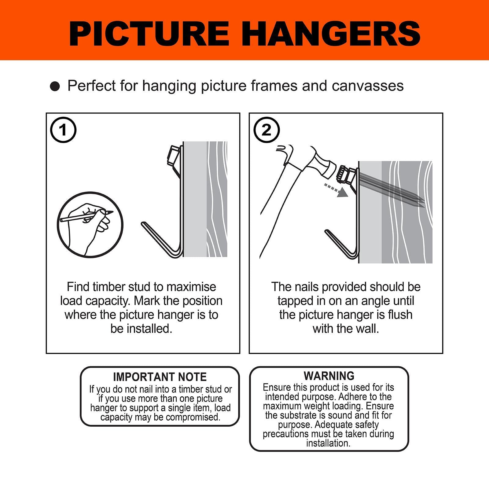 Everhang 45kg Brass Plated Steel Heavy-Duty Picture Hanging Angle Drive 4 Pack