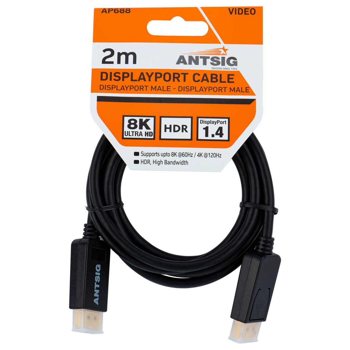 Antsig 2m DisplayPort Male to Male Cable AP688