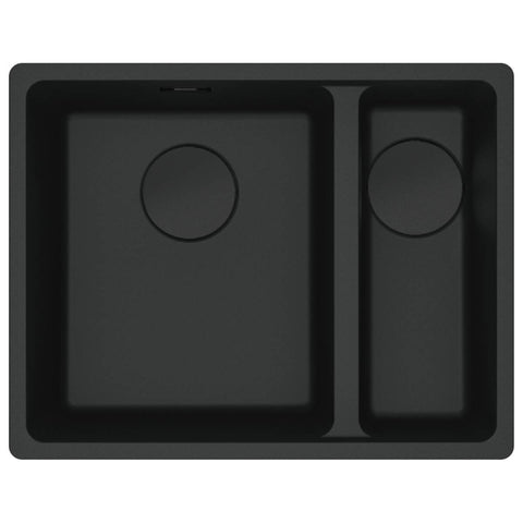 Franke Maris 1 and 1/2 bowl right topmount sink - Matte Black granite - no drainer - MRG660-SBRMBB