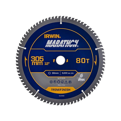 Irwin 305mm 80t Marathon Circular Saw Blade - Tungsten Carbide - Durable - SuperSaverAU - view 1