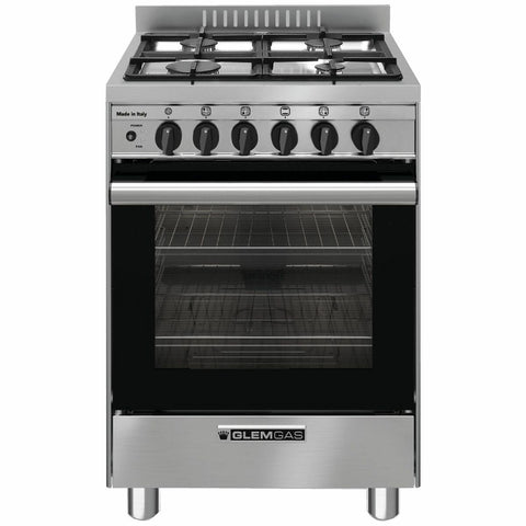 Glem Gas 53cm Natural Gas Freestanding Oven/Stove - Electric Grill, Cast Iron Trivets - GB534GG