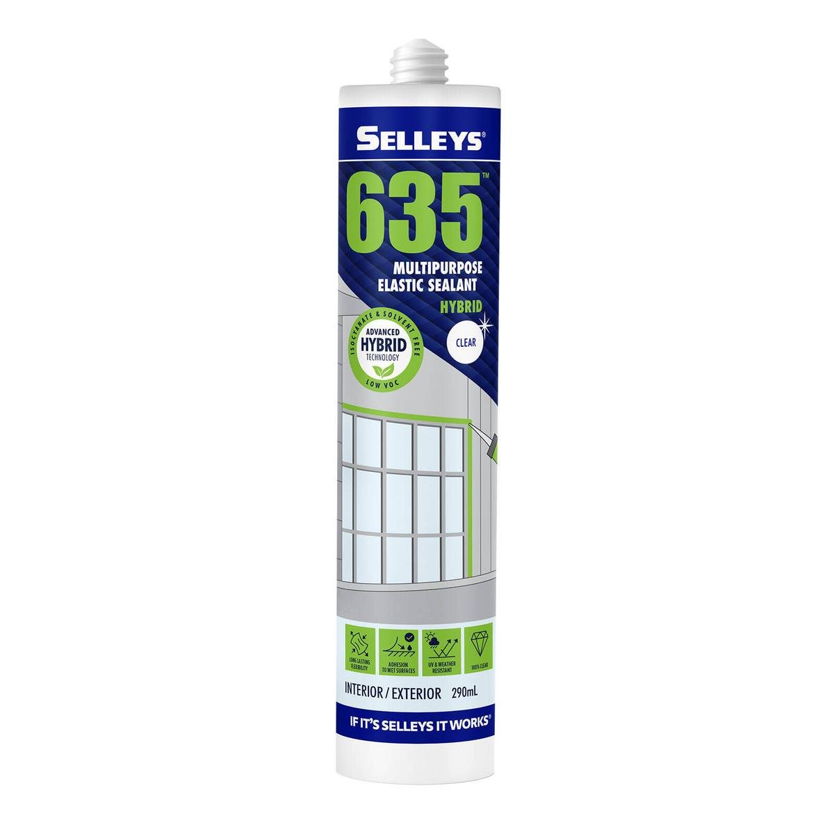 Selleys 290ml Clear 635 Multipurpose Sealant Indoor Outdoor