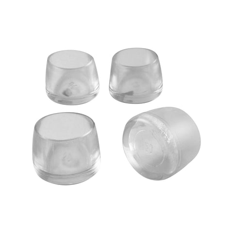 Surface Gard 20mm Clear Round Plastic Chair Leg Tips - 4 Pack
