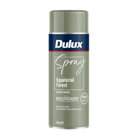Dulux 340g Satin Spray Paint - Equatorial Forest - Fast Drying - Self-Priming - SuperSaverAU - view 1