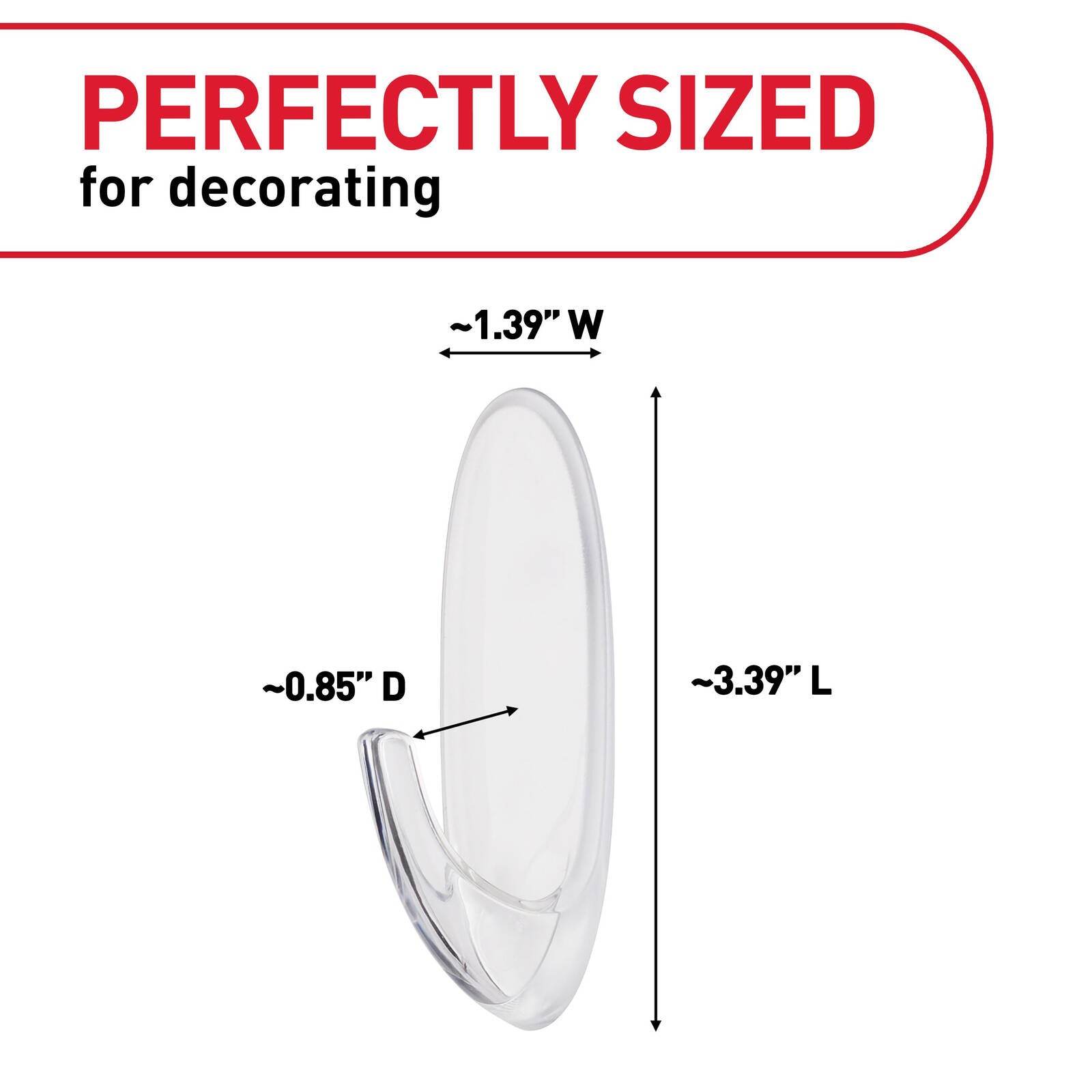 Command Large Clear Outdoor Window Hook Damage Free