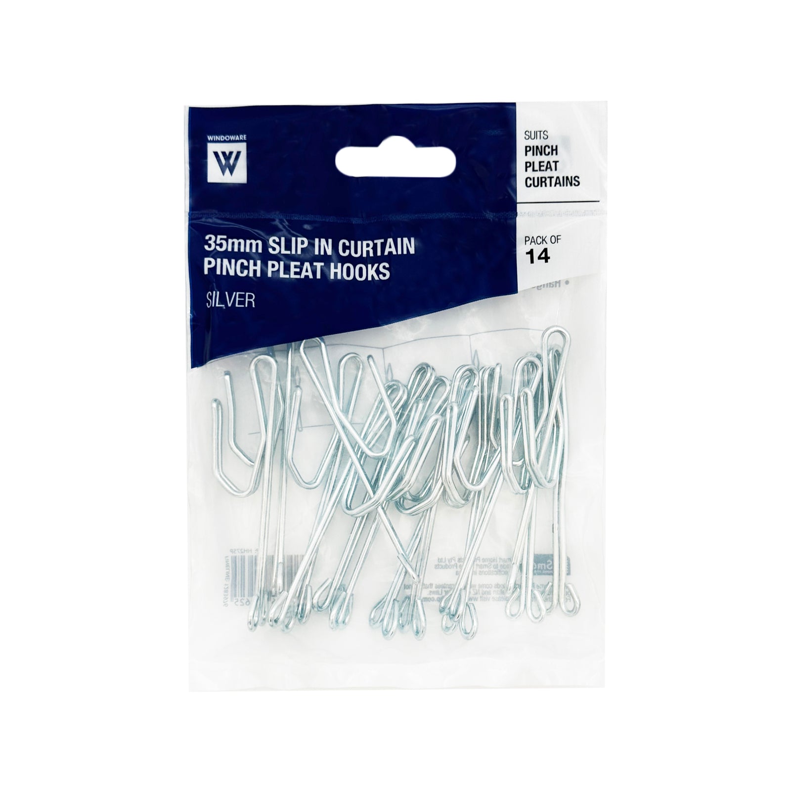 Windoware 35mm Metallic Slip In Curtain Hook - 14 Pack