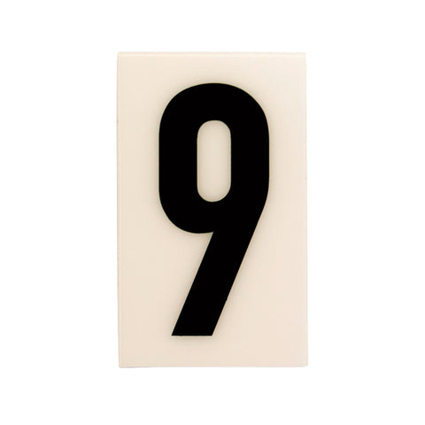 Sandleford 60mm White Self Adhesive House Number 9, Gloss Weather Resistant Polycarbonate