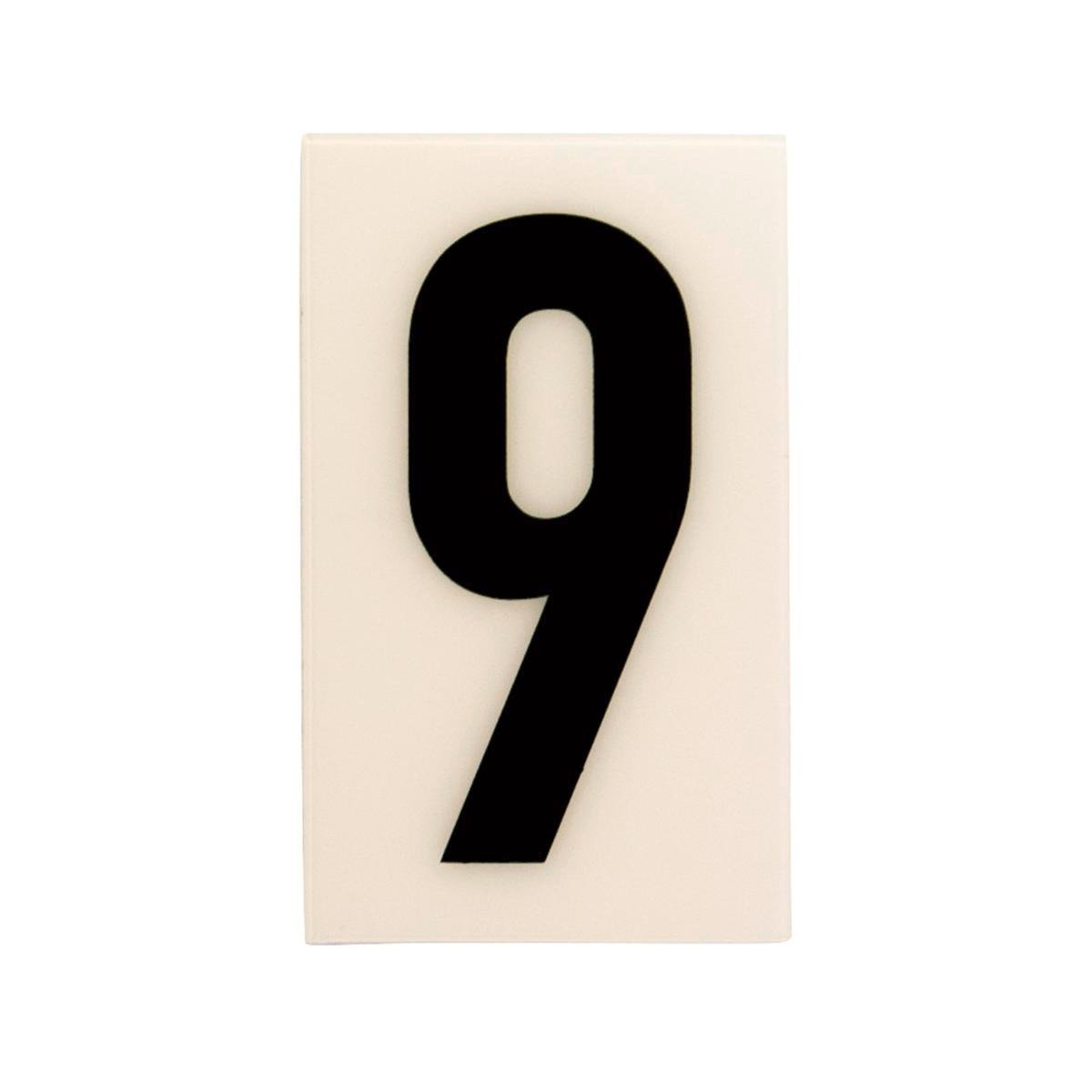 Sandleford 60mm White Self Adhesive House Number 9, Gloss Weather Resistant Polycarbonate