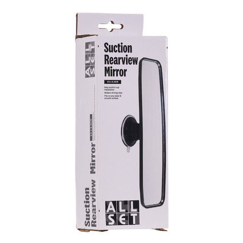 All Set Suction Rearview Mirror - Black, Suction Mount