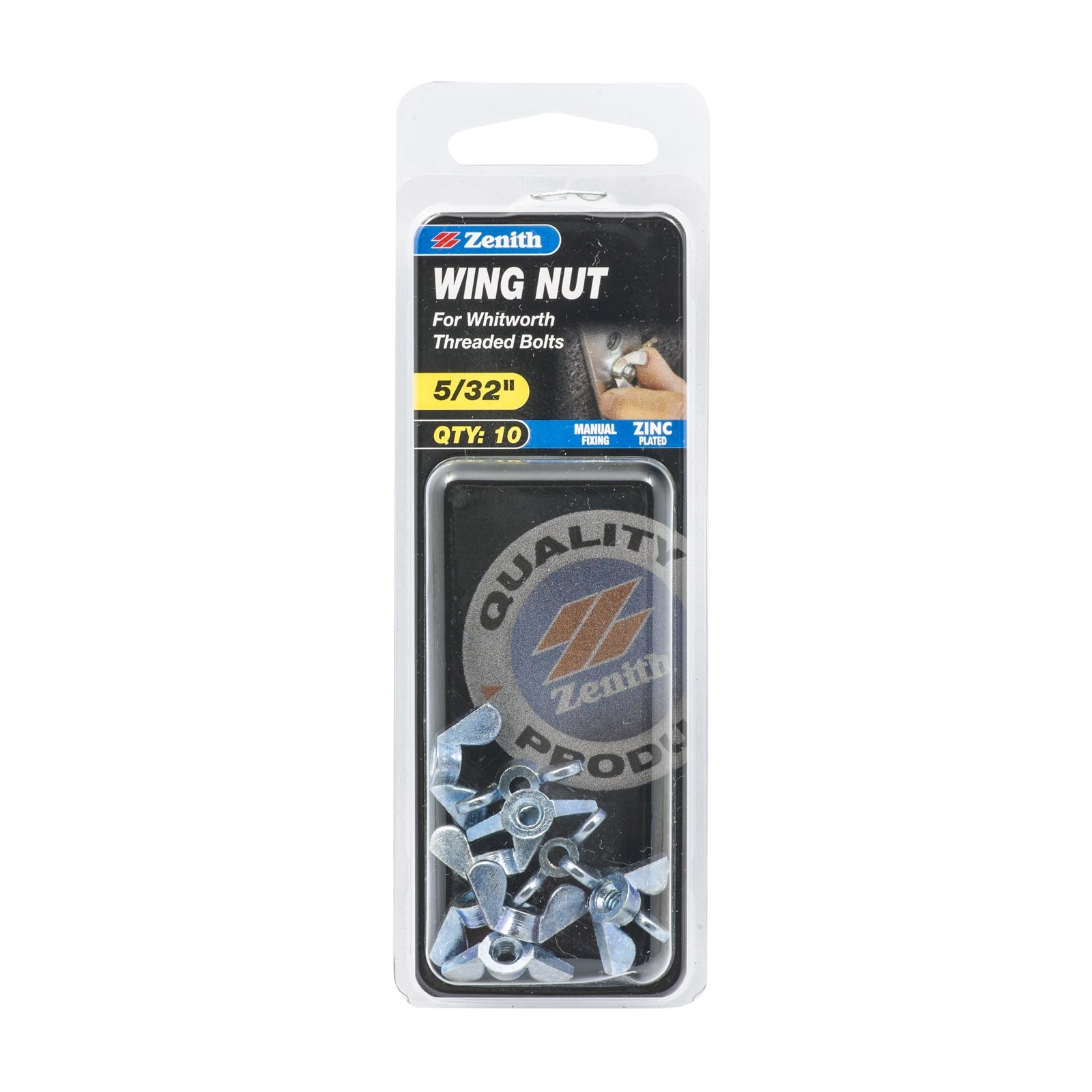 Zenith 5/32" Zinc Plated Wing Nuts - 10 Pack