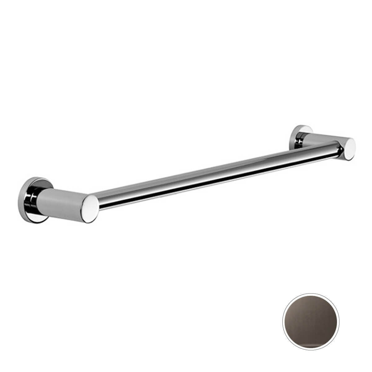 Brodware City Plus Single Towel Rail Holder - Bronze Finish, Brass Construction - 1975560061