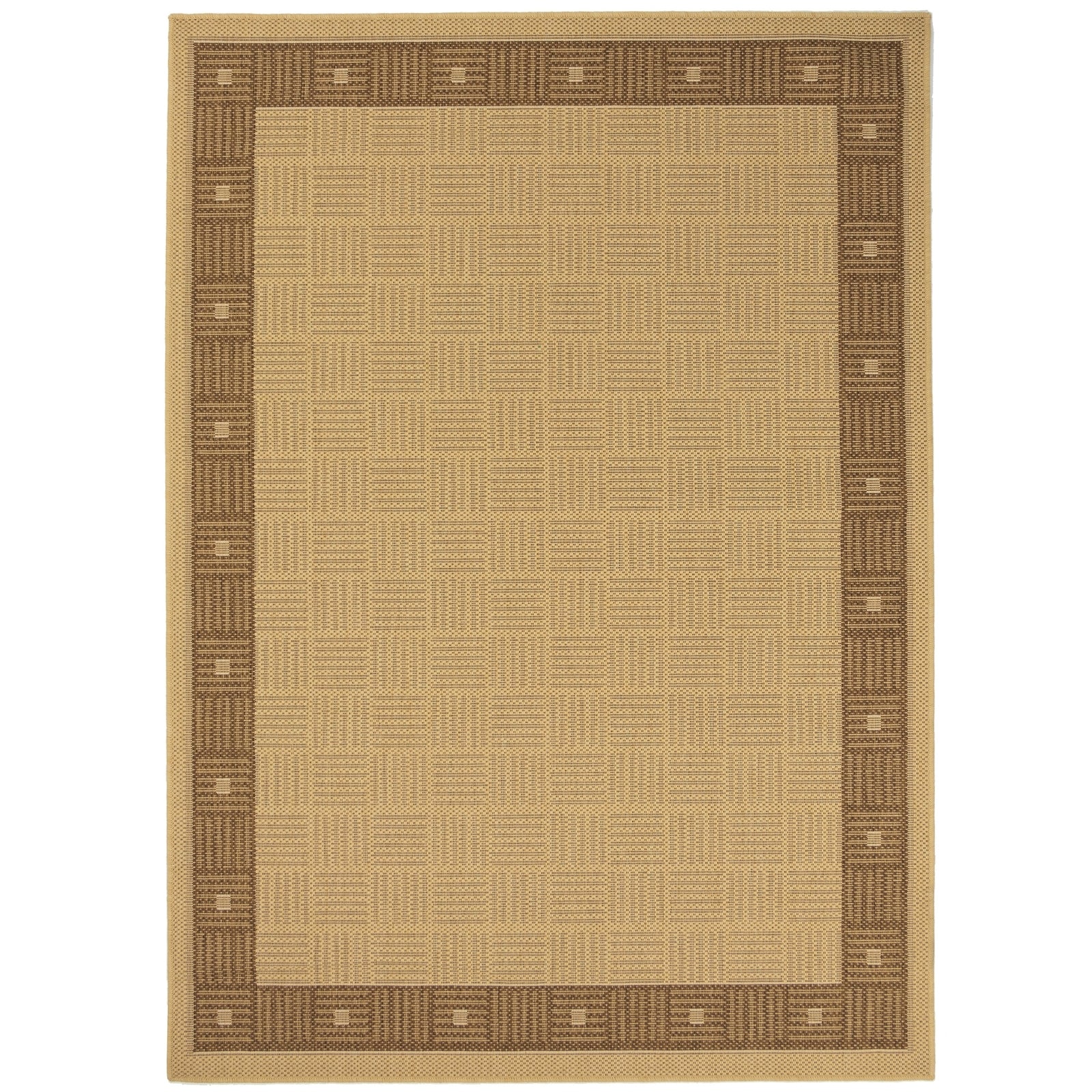 Hufflett Ceduna Border Flat Weave Rug 200 x 285cm, Bone Polypropylene Stain Resistant