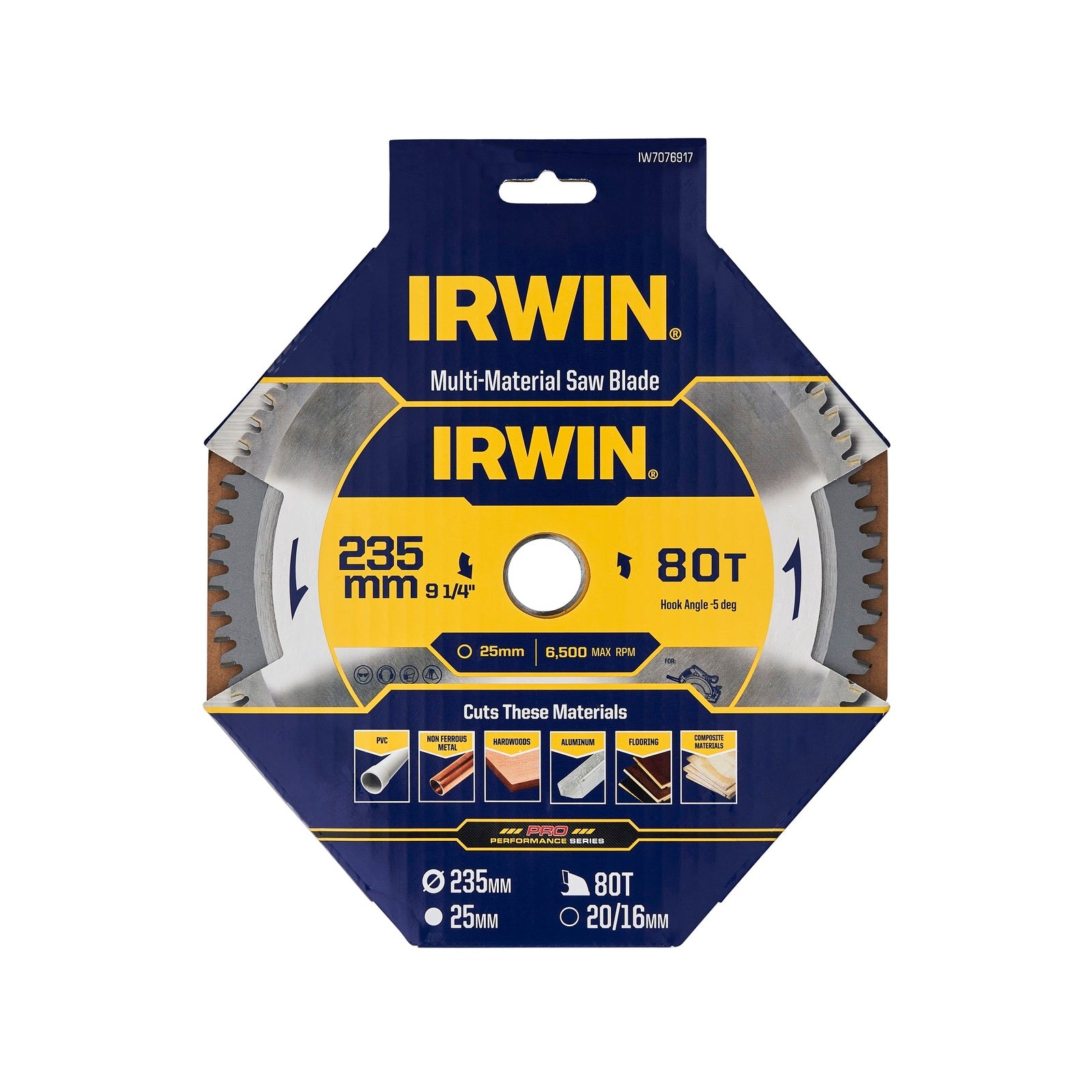 IRWIN 235mm 80T Marathon Pro Multi Material Circular Saw Blade - 25mm Arbor