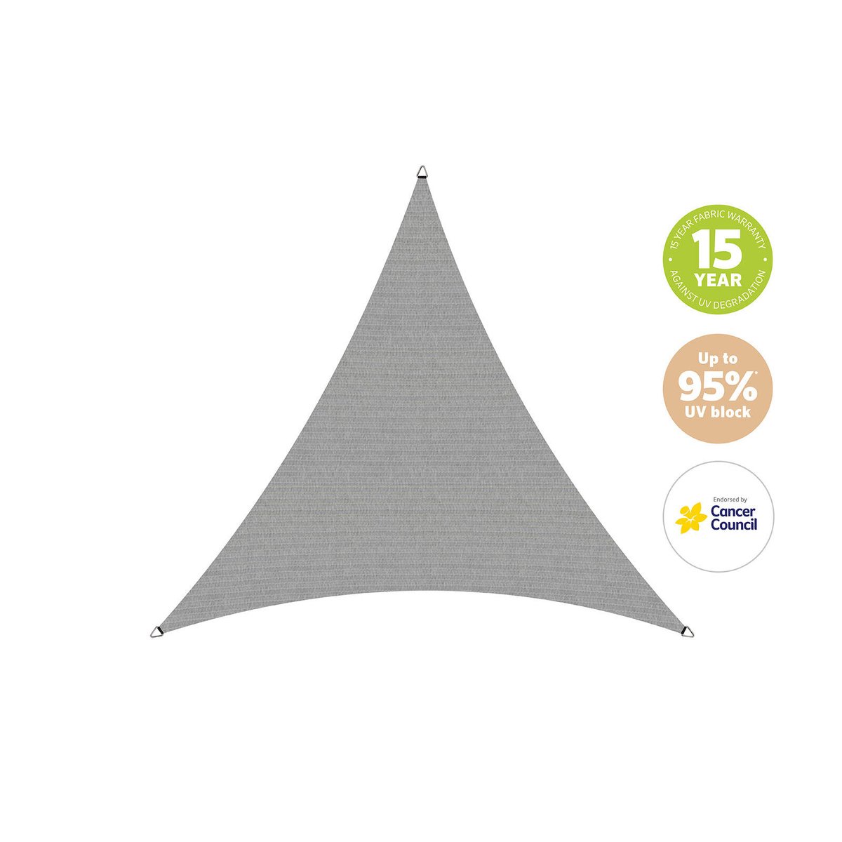 Coolaroo 5 x 5m Stone Triangle Commercial Grade Shade Sail 95% UV Block