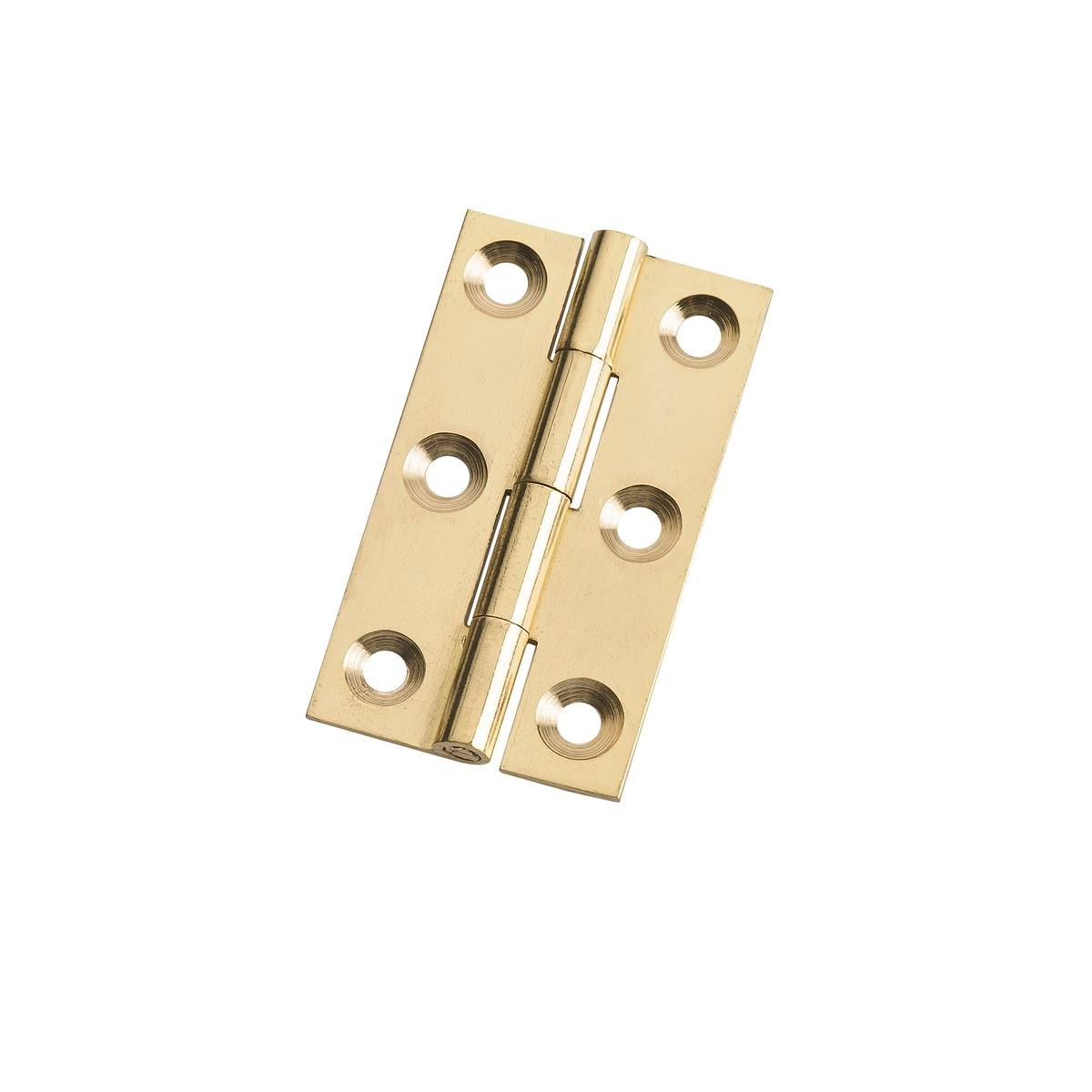 Lane 38 x 22 x 1.6mm Brass Fixed Pin Butt Hinge - 2 Pack