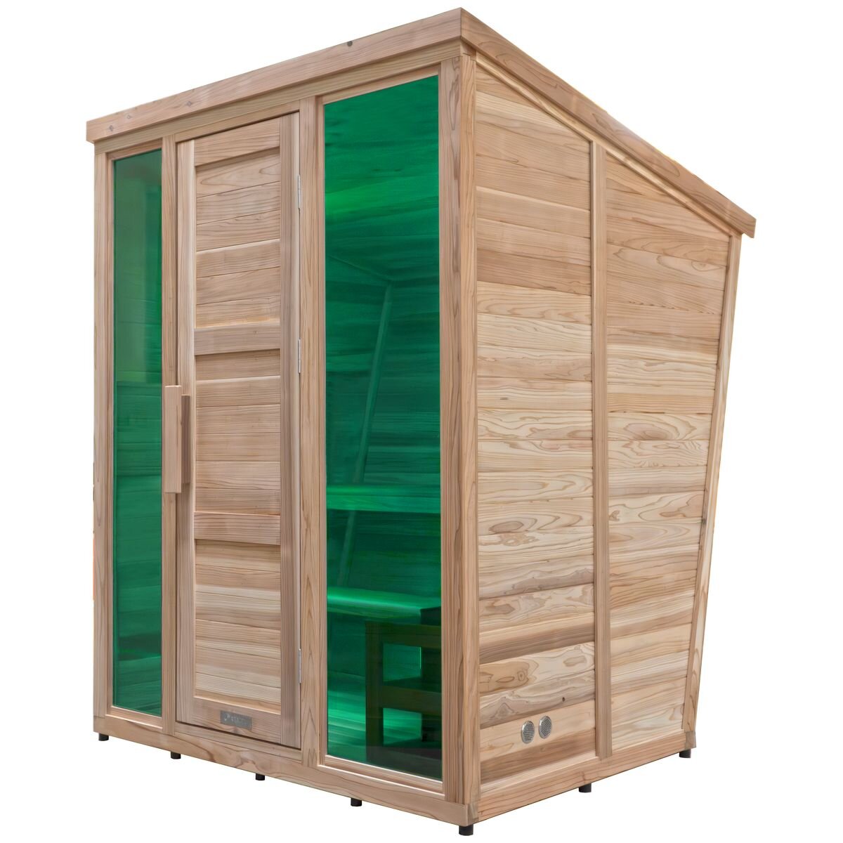 Revel Solaris 3-4 Person Traditional Sauna Cabin - Harvia Heater, Tempered Glass Door - R-TR-CABIN-3P