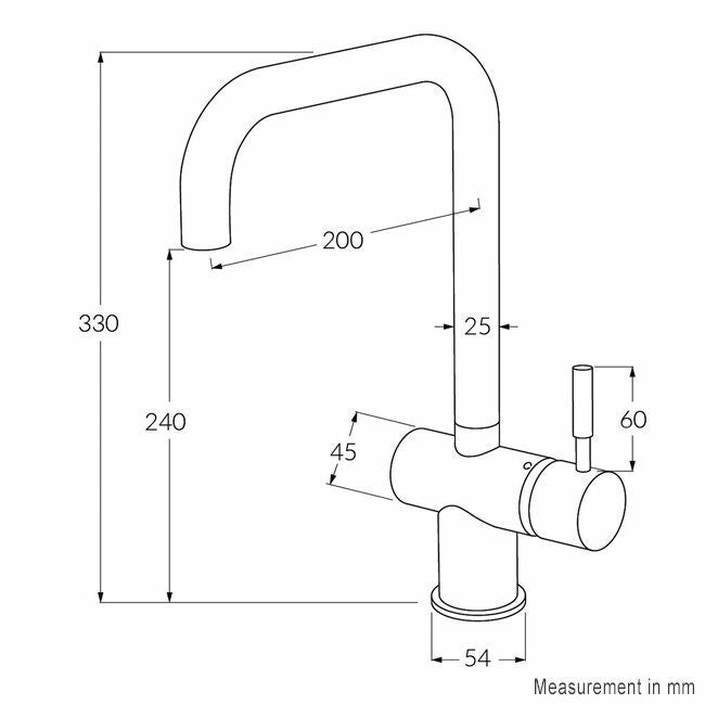 Sussex Taps Voda Square Neck Mixer Tap - Brushed Gold, 4 Star Water Rating - VSMQ-02