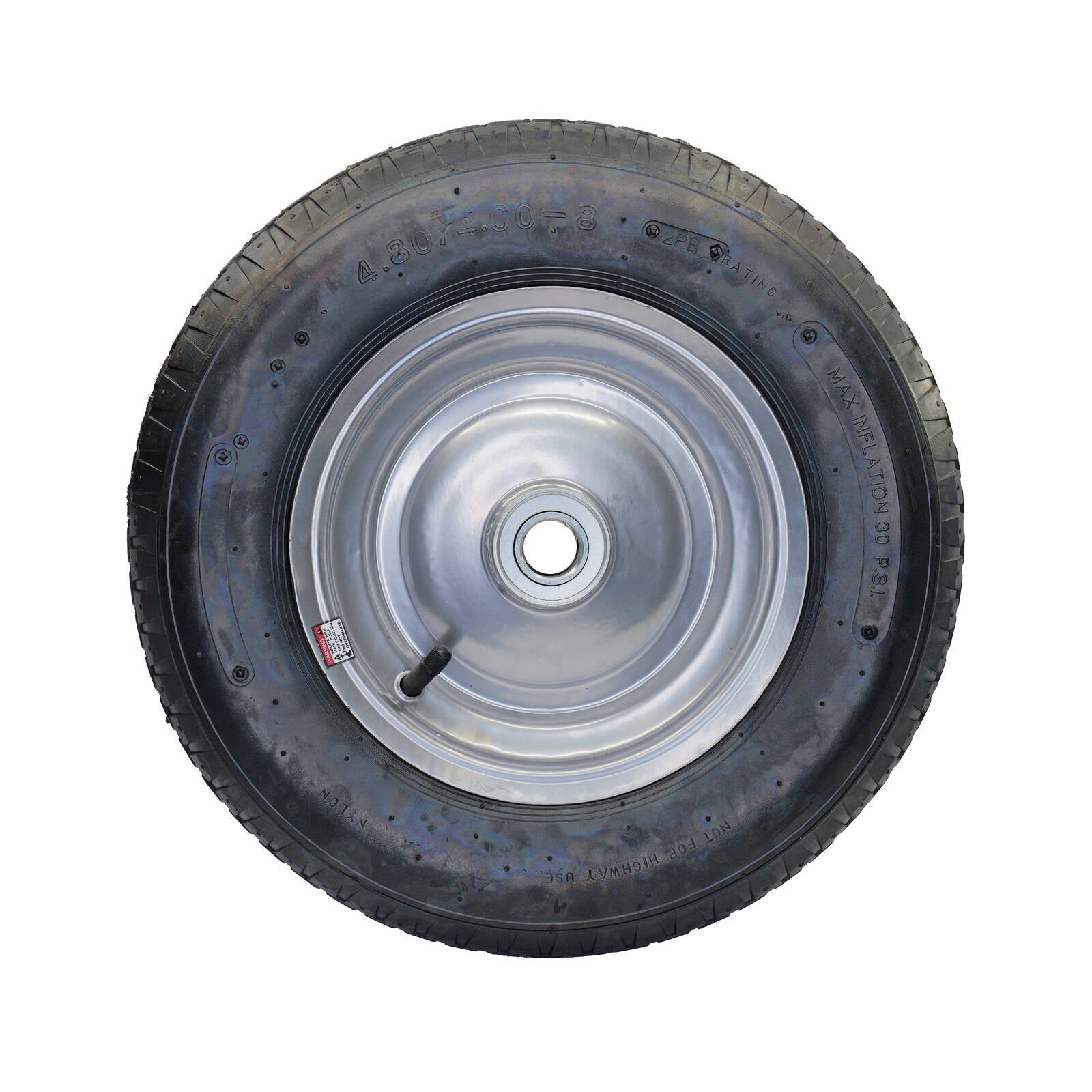 Move It 4.0 x 8" Steel Centre Pneumatic Wheel, 1" Axle, 100kg