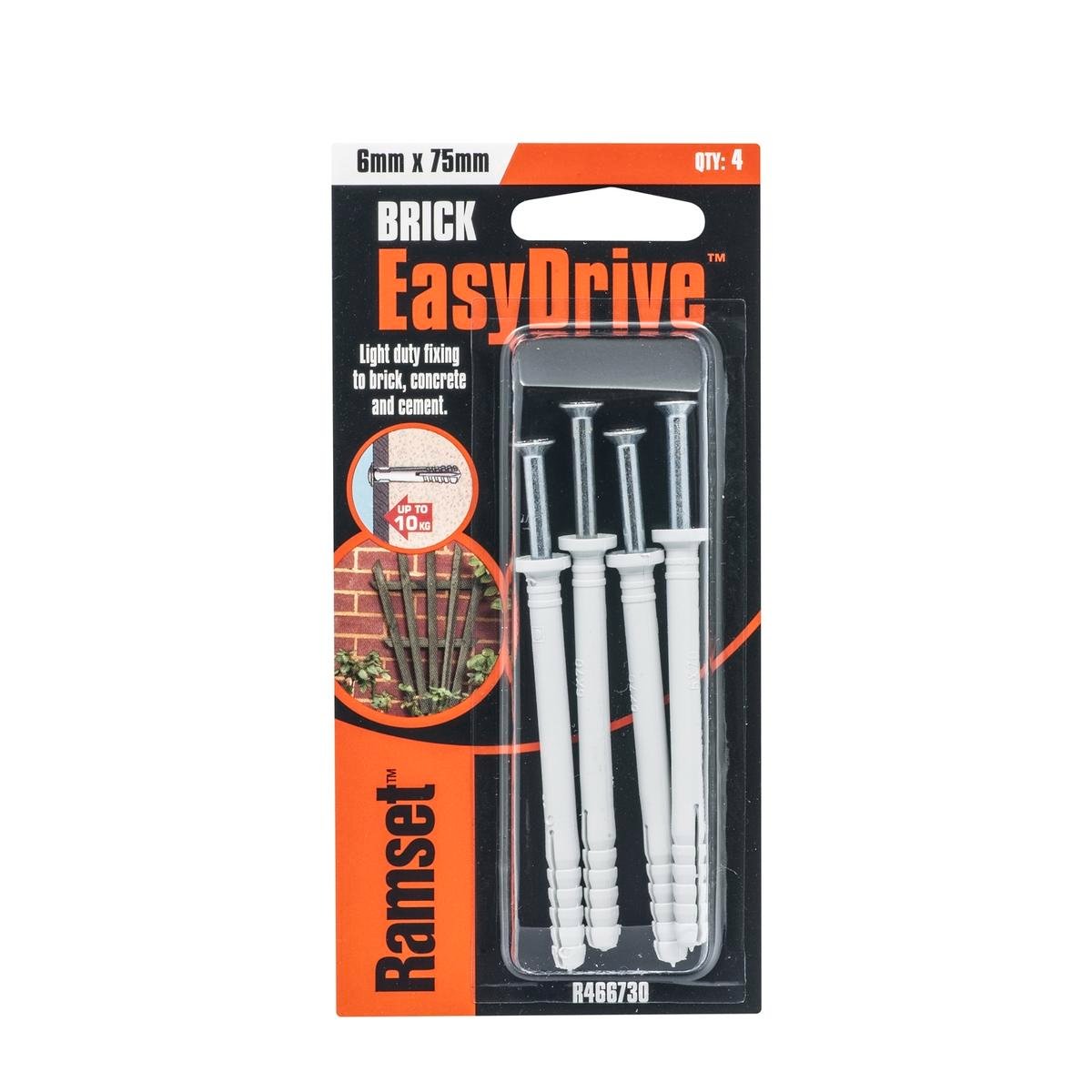 Ramset 6 x 75mm EasyDrive Masonry Anchor - 4 Pack