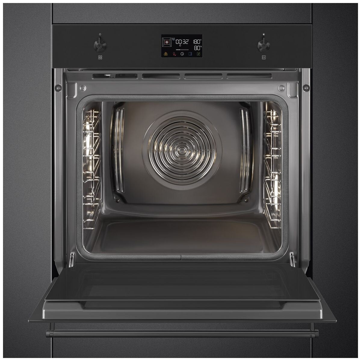 Smeg 60cm Classic Pyrolytic Oven - 68L Net, Matte Black, Air Fry and BBQ Modes - SOPA6302TN