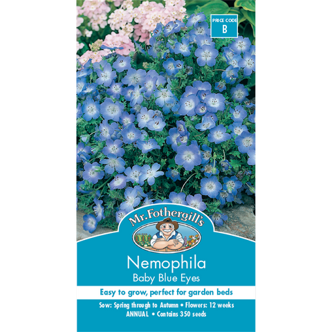 Mr Fothergill Nemophila Baby Blue Eyes Seeds 75mm Easy Grow Annual - SuperSaverAU - view 1