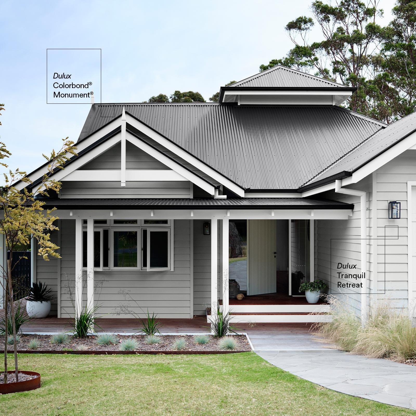 Dulux 4L Monument Low Sheen Weathershield Exterior Paint UV Resistant