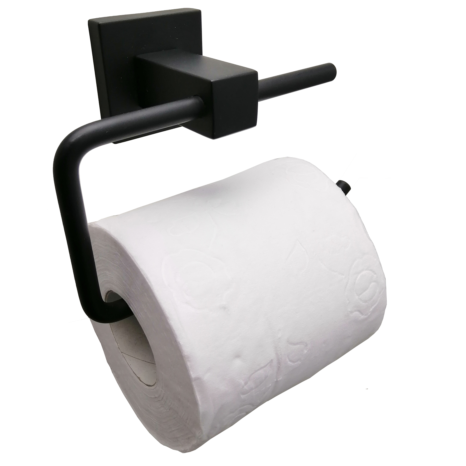 Barelli Piazza Matte Black Toilet Roll Holder Zinc Alloy