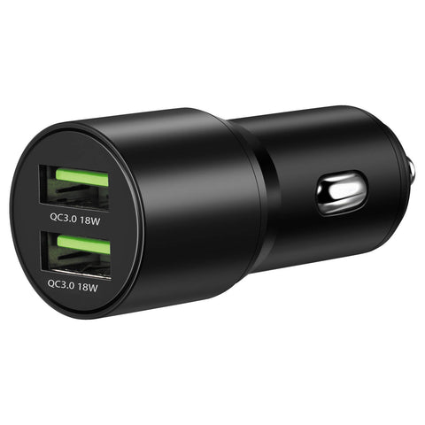Antsig 36W 2-Port USB Car Charger AP629B - Metal, Charges Two Devices at Once