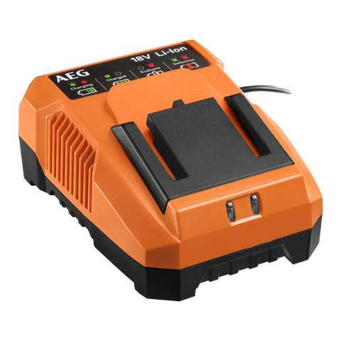 AEG 18V Battery Charger, Orange/Black, LED Display, Wall Mountable A18SPC30