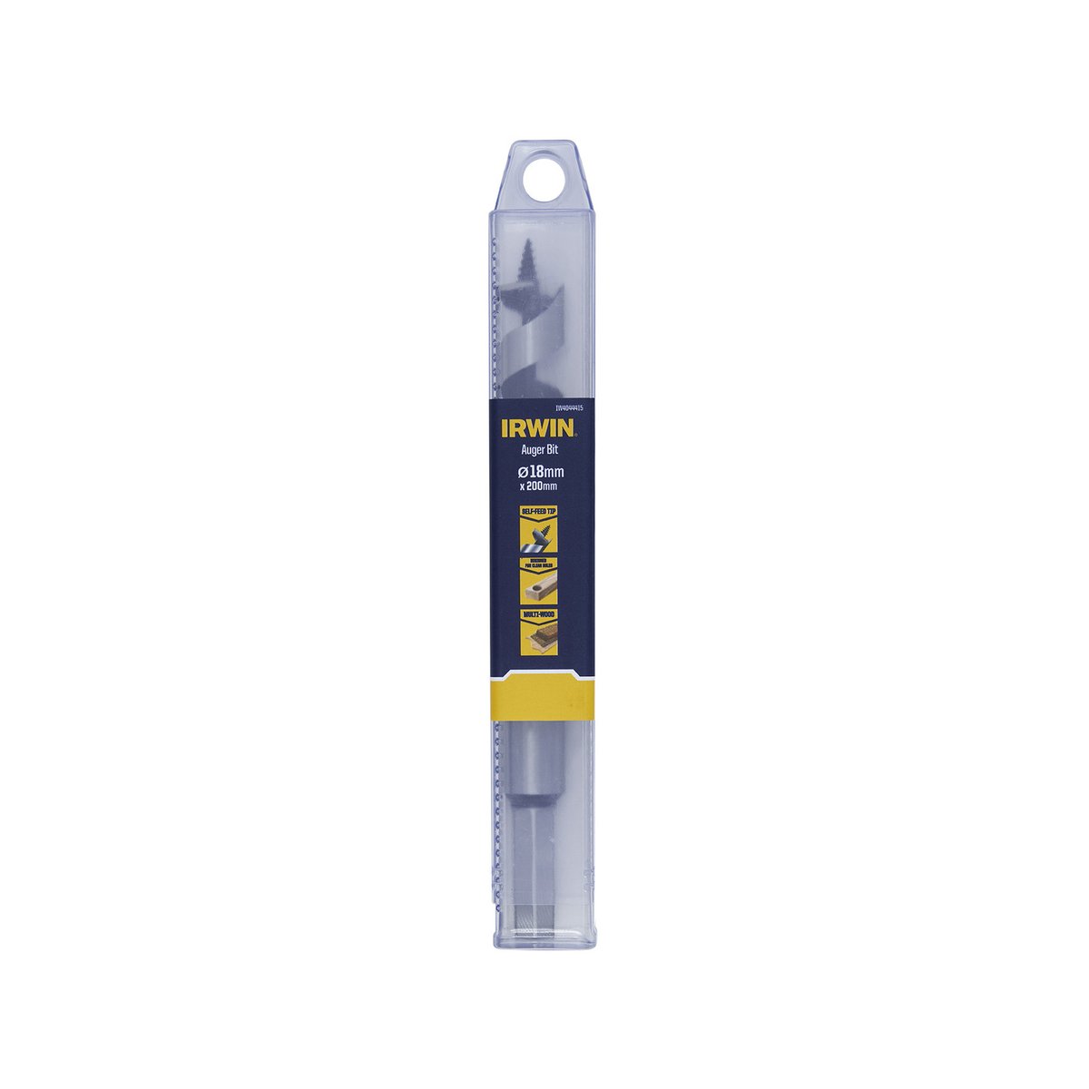 Irwin Auger Bit 18mm x 200mm - Self-Pulling Thread - Durable Hardened Steel - SuperSaverAU - view 2