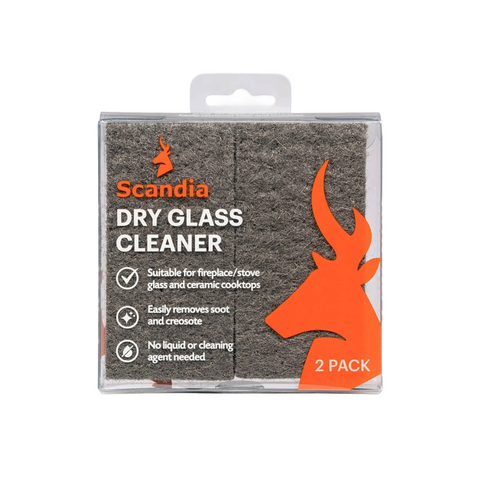 Scandia Dry Glass Cleaner 110mm Stainless Steel Wool for Fireplace Glass