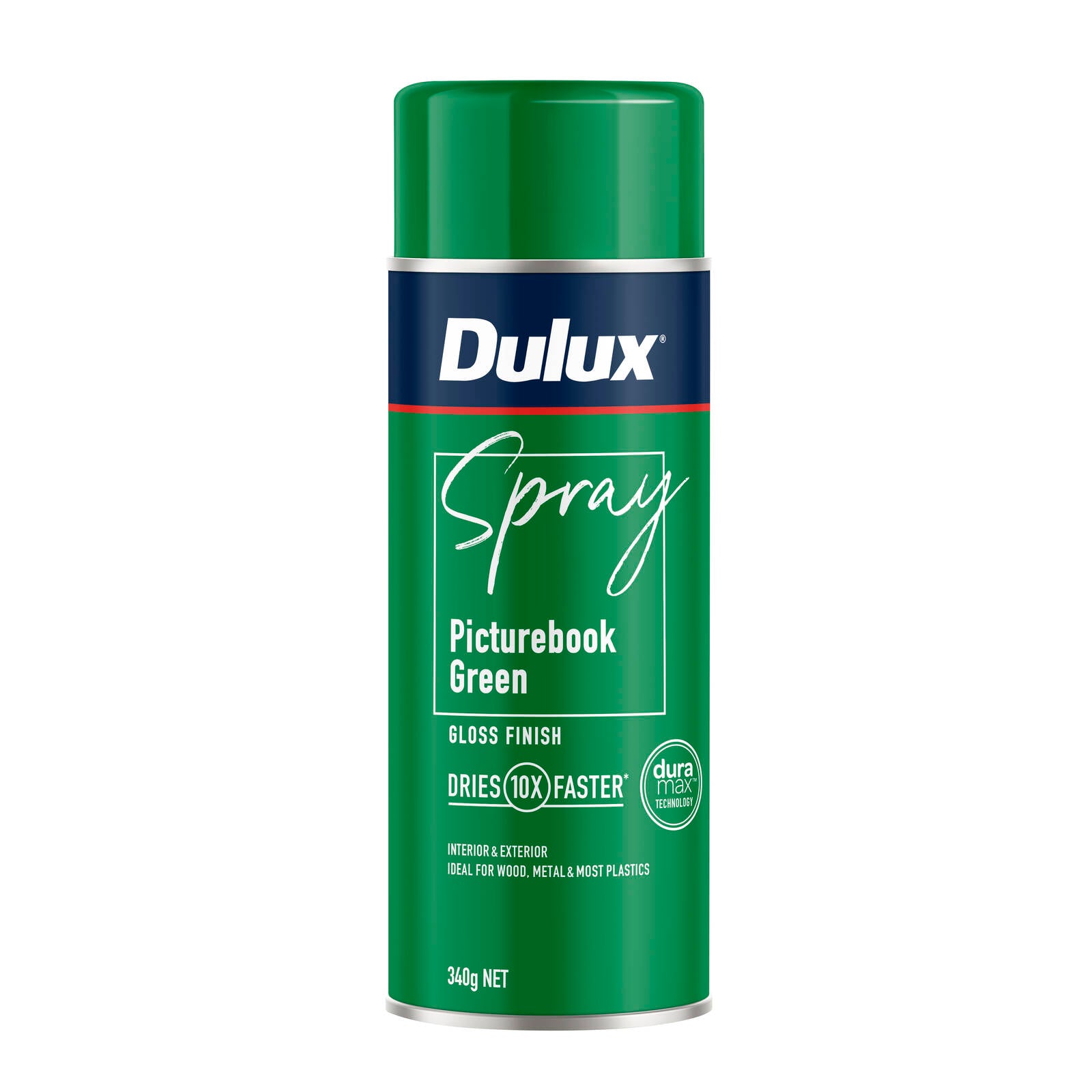 Dulux 340g Picturebook Green Gloss Spray Paint, Indoor, 2.2m2/L Coverage