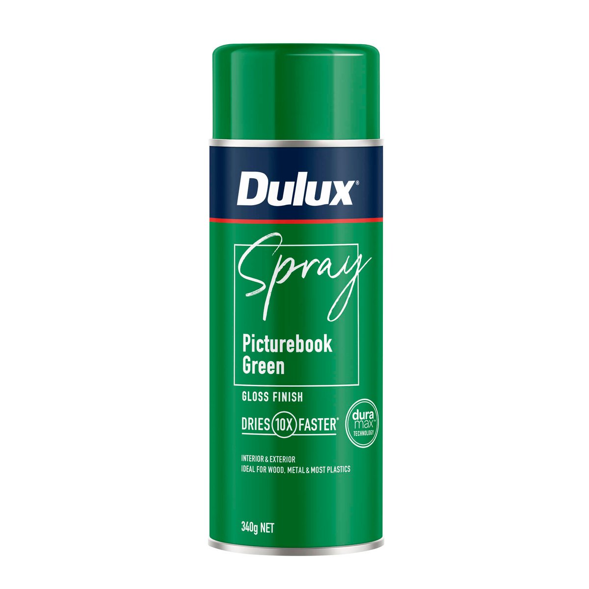 Dulux Spray Paint 340g Gloss Picture Book Green - Fast-Drying, Self-Priming - SuperSaverAU - view 1