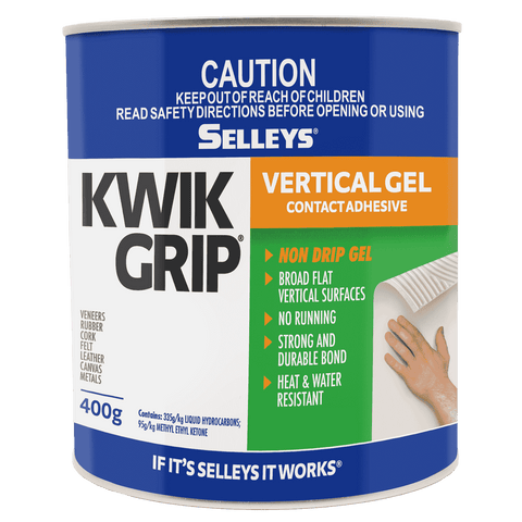 Selleys 400g Kwik Grip Gel Vertical Contact Adhesive - Solvent-Based, Non-Run