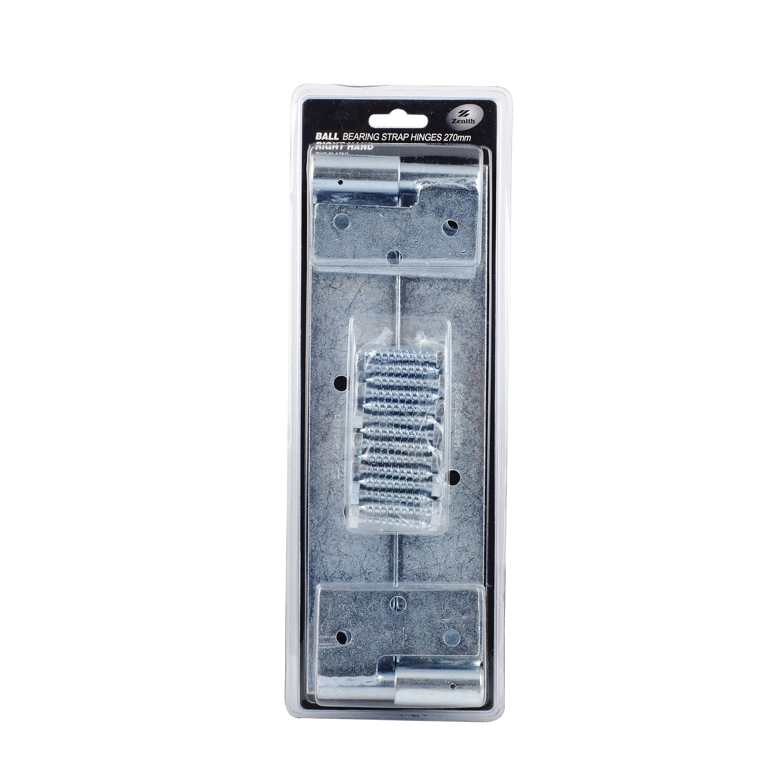 Zenith 270mm Zinc Plated Ball Bearing Strap Hinges - Right Hand, 2 Pack