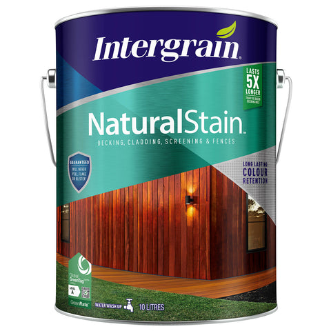 Intergrain NaturalStain 10L Jarrah/Redgum Timber Stain - Water Based, UV Resistant Exterior Decking