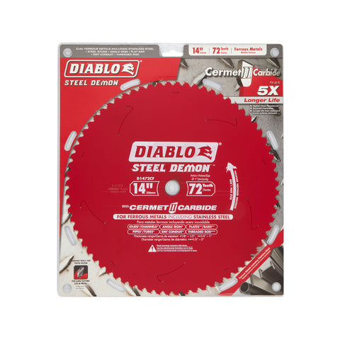 Diablo 356mm 72T Steel Demon Ferrous Metals Circular Saw Blade, 25.5mm Arbor F03F013201