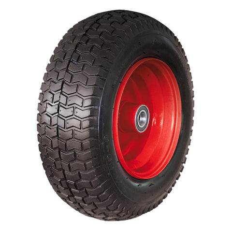 Sherlock 16in Wide Wheelbarrow Wheel, 16x6.50-8, Steel Rim, Pneumatic Rubber Tyre