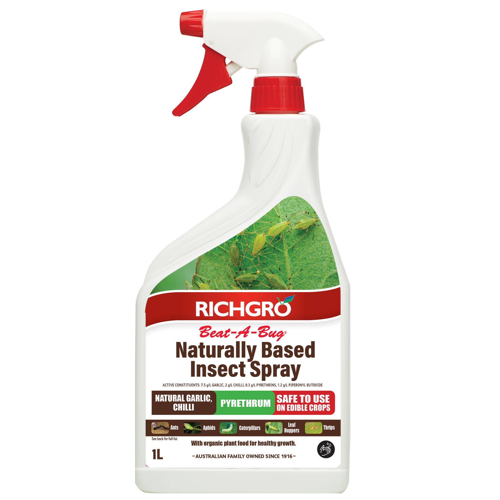 Richgro Beat-A-Bug Naturally Based Insect Spray 1L - Ready To Use, Pet Friendly