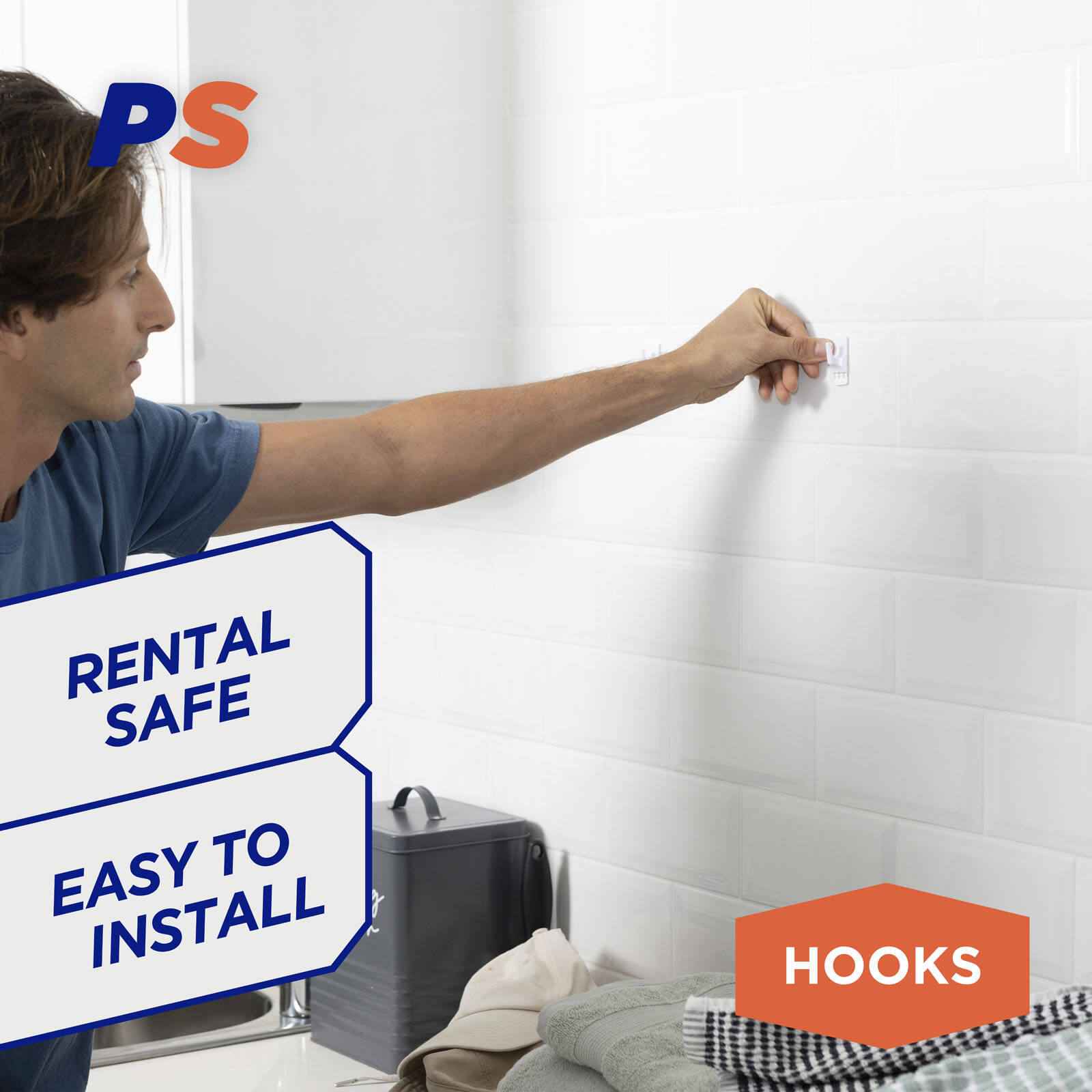 Permastik Small Utility Hooks - Self-Adhesive Plastic, 10 Pack