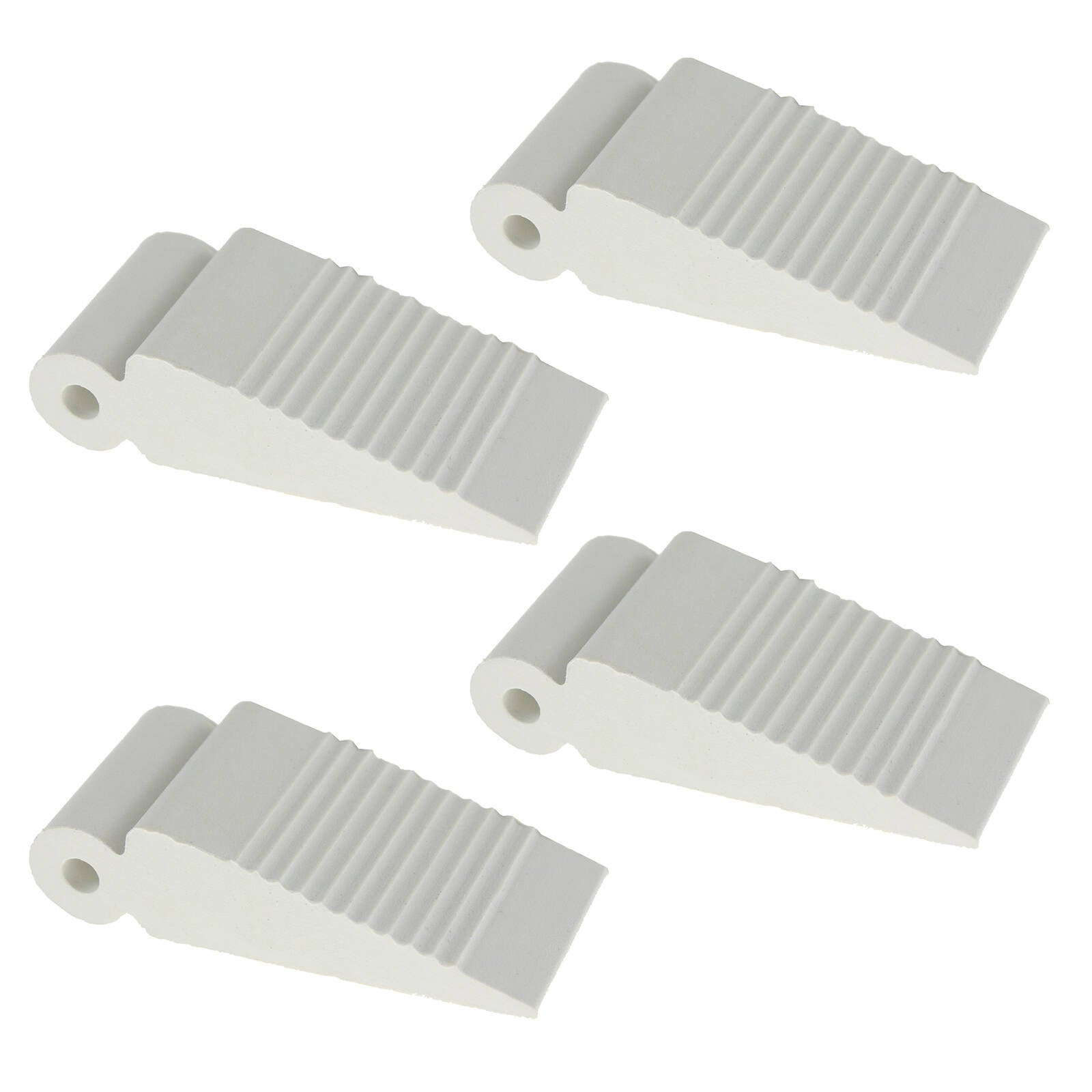 Adoored Small White Rubber Door Wedge - 4 Pack