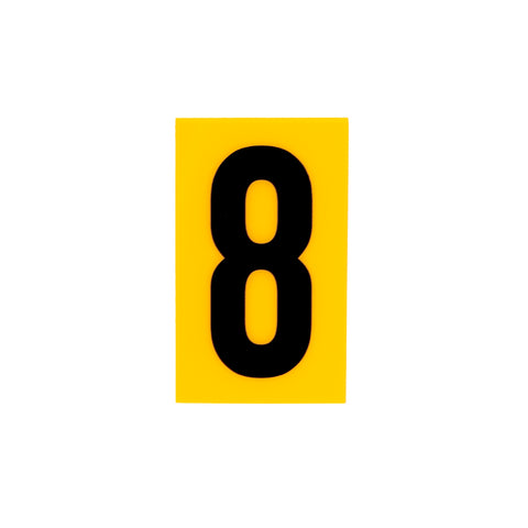 Sandleford 60mm Yellow Self Adhesive House Number 8 - Gloss Weather Resistant
