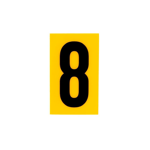 Sandleford 60mm Yellow Self Adhesive House Number 8 - Polycarbonate - Durable - Easy Apply - SuperSaverAU - view 1